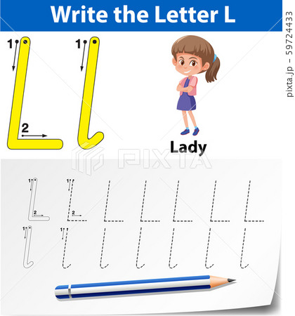 Letter L tracing alphabet worksheets 59724433