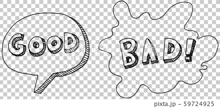 Good Bad Set Graffiti Hand Drawn Analog Stock Illustration