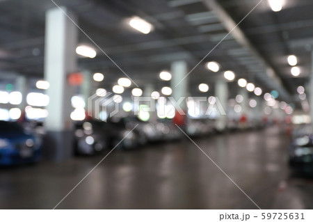 underground of car park in business building, blur image background 59725631