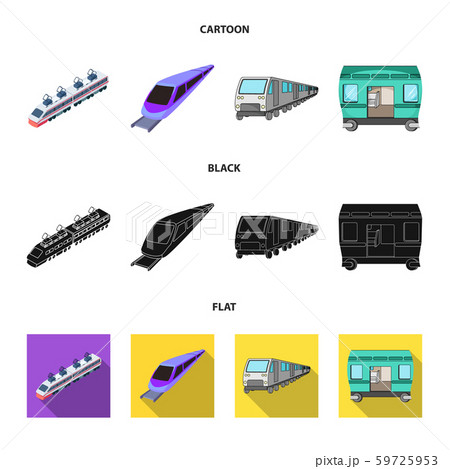 Vector illustration of railroad and train symbol. Collection of railroad and way stock vector 59725953