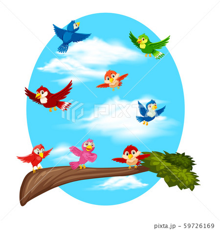 cute birds flying clipart