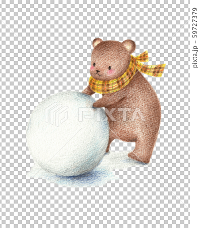 雪だるまを作るくま 59727379