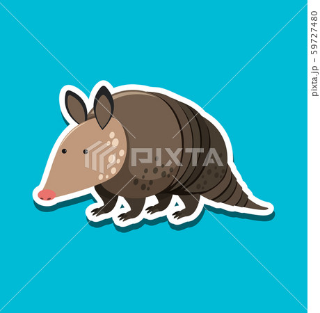 Armadillo character sticker template 59727480