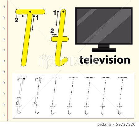 Letter T tracing alphabet worksheets 59727520
