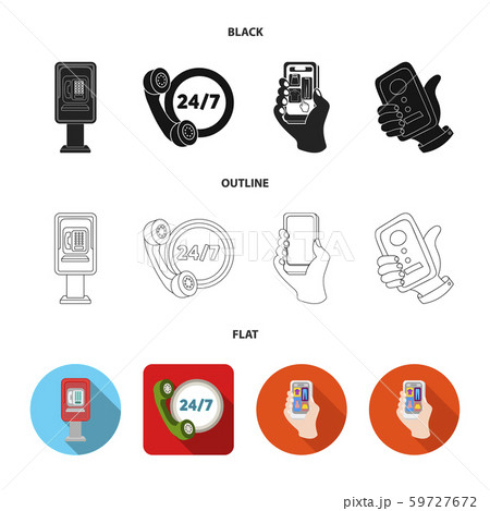 Isolated object of phone and screen icon. Set of phone and cellphone vector icon for stock. Isolated object of phone and screen icon. Set of phone and cellphone vector icon for stock. 59727672