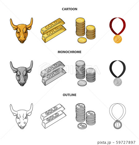 Isolated object of and gold icon. Collection of and golden stock symbol for web. 59727897