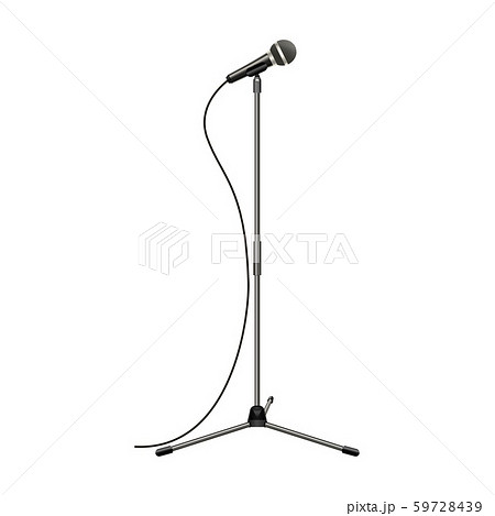 Realistic Detailed 3d Microphone With Stand のイラスト素材