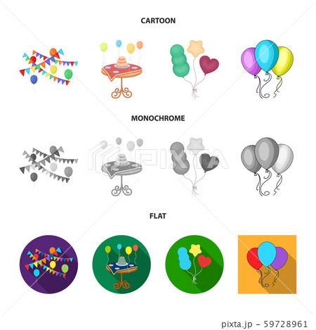 Vector illustration of happy and fun sign. Set of happy and balloon stock symbol for web. 59728961