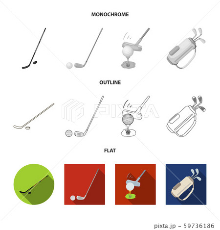 Vector illustration of and stick icon. Set of and golf stock vector illustration. Vector illustration of and stick icon. Set of and golf stock vector illustration. 59736186