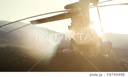 old rusted military helicopter in the desert at old rusted military helicopter in the desert at 59740996