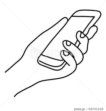 hand holding smartphone vector illustration  59741316