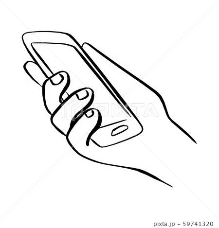 hand holding mobile phone vector illustration 59741320