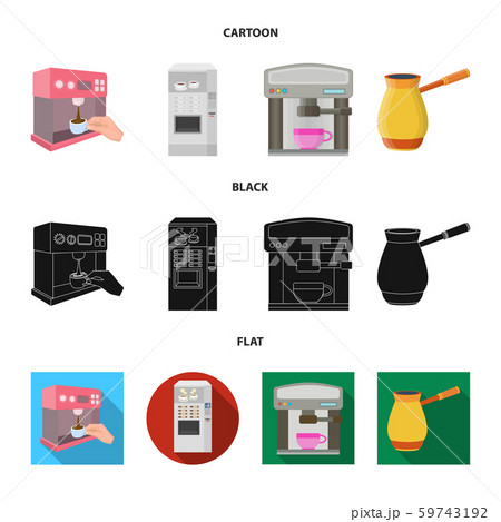 Isolated object of coffee and machine sign. Collection of coffee and kitchen stock vector 59743192