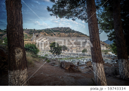 The ancient city of Ephesus.The Grand Theatre. The ancient city of Ephesus.The Grand Theatre. 59743334