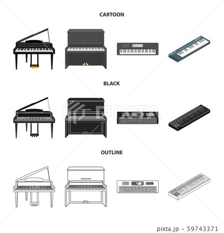 Isolated object of music and piano symbol. Set of music and song stock symbol for web. 59743371