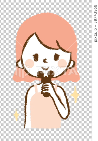 小顔ローラー　女性　イラスト 59743959