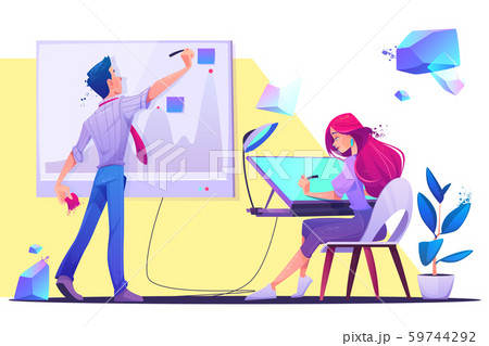 Creative office work or coworking job occupation Creative office work or coworking job occupation 59744292