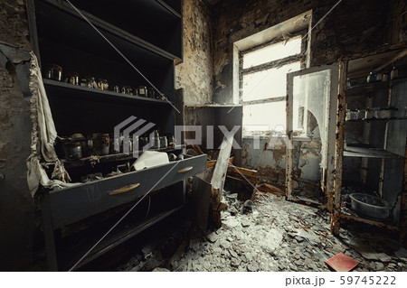 Dark industrial interior of factory in Chernobyl Dark industrial interior of factory in Chernobyl 59745222