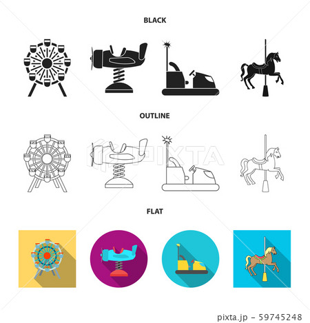 Isolated object of fun and horse icon. Collection of fun and circus stock vector illustration. 59745248