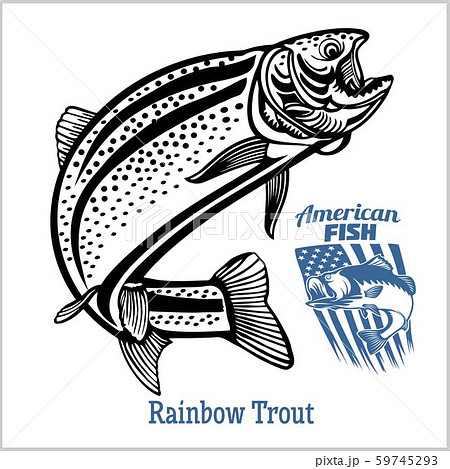 Rainbow Trout fishing on usa isolated on white 59745293