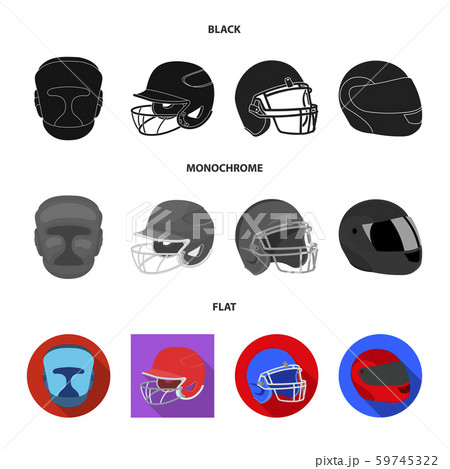 Vector illustration of helmet and sport logo. Set of helmet and moto vector icon for stock. 59745322