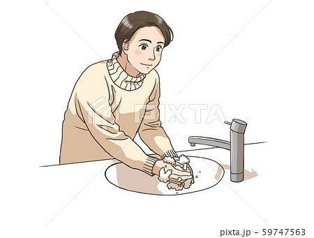 手洗いをする男性 59747563