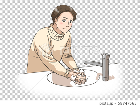手洗いをする男性 59747563