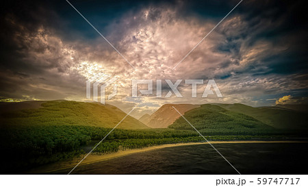 Panorama of the coast of Tahiti 3d rendering 59747717