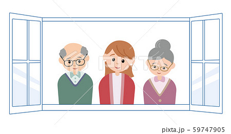 シニア両親と娘 59747905