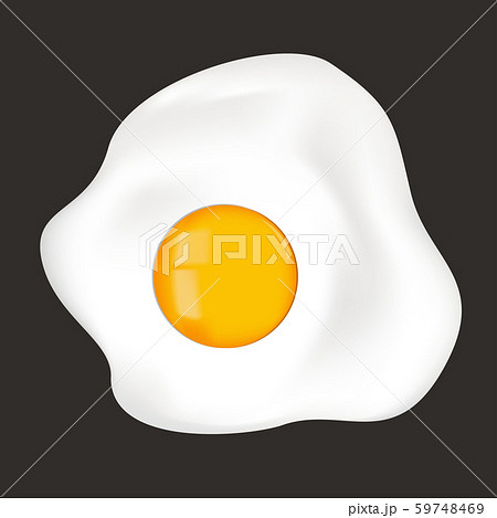 Fried egg. Sunny side up on black background 59748469