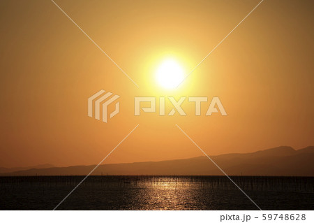 大牟田市 三池港 夕日、 大牟田市 三池港 夕日、 59748628