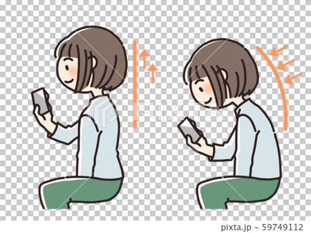スマホ首 59749112