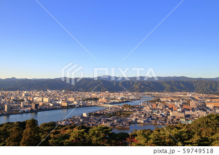 五台山展望台からの眺望 国分川 夕方(高知県高知市) 五台山展望台からの眺望 国分川 夕方(高知県高知市) 59749518