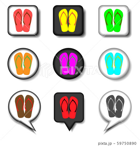 Vector icon logo for set symbols summer slippers Vector icon logo for set symbols summer slippers 59750890