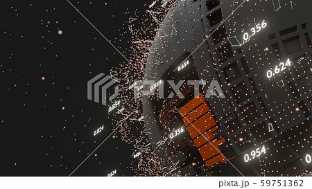 Connection Lines and Dots Around Digital Sphere 59751362