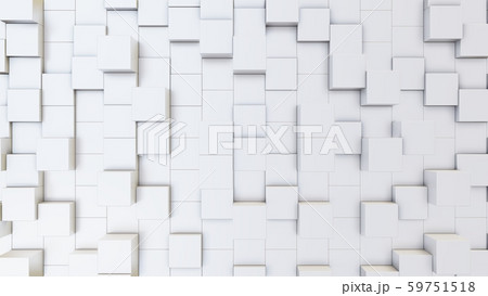 Abstract 3D illustration of white cubes background 59751518
