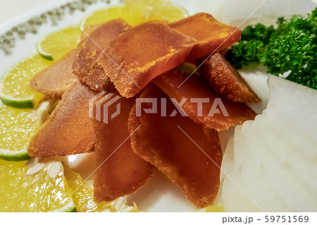 台湾 中国料理 鶏家荘 からすみ レモンと大根を添えて 横 59751569