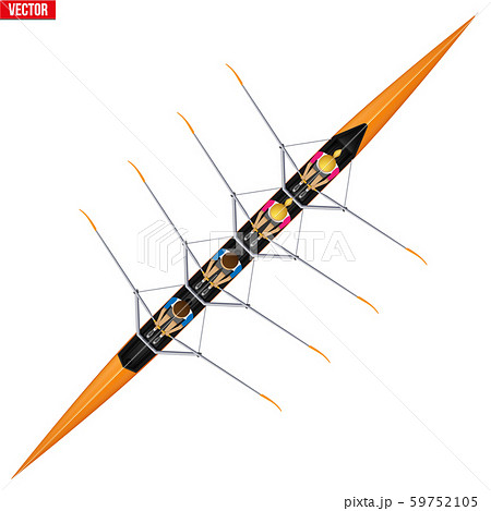 Four Racing Shell With Mixed Paddlersのイラスト素材 Four Racing Shell With Mixed Paddlersのイラスト素材