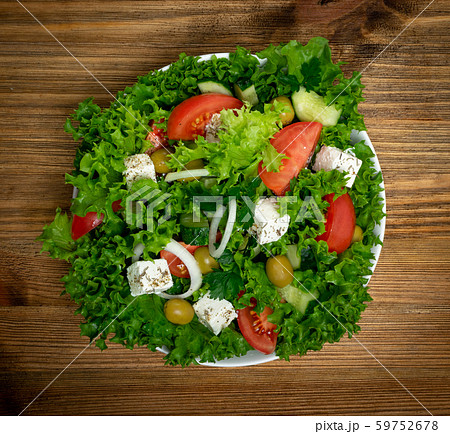 Greek Salad, Horiatiki or Village Salad with Feta 59752678