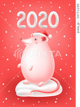 Funny mouse or rat symbol of New Year greeting card. Funny mouse or rat symbol of New Year greeting card. 59753290