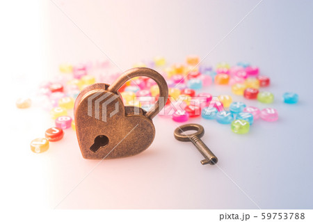 Padlock in heart shape as symbol of love Padlock in heart shape as symbol of love 59753788