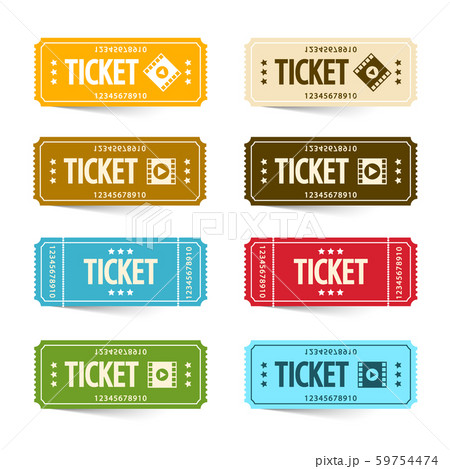 Paper Cinema Tickets Set, Vector Concert or Paper Cinema Tickets Set, Vector Concert or 59754474