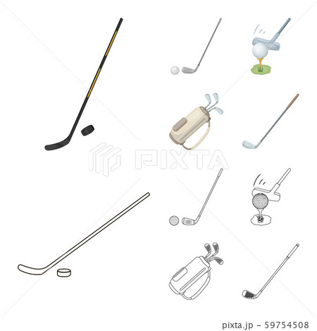 Isolated object of and stick icon. Set of and golf stock symbol for web. Isolated object of and stick icon. Set of and golf stock symbol for web. 59754508