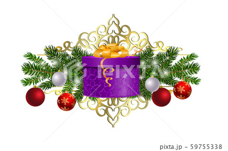 Christmas decorations with fir tree and decorations Christmas decorations with fir tree and decorations 59755338