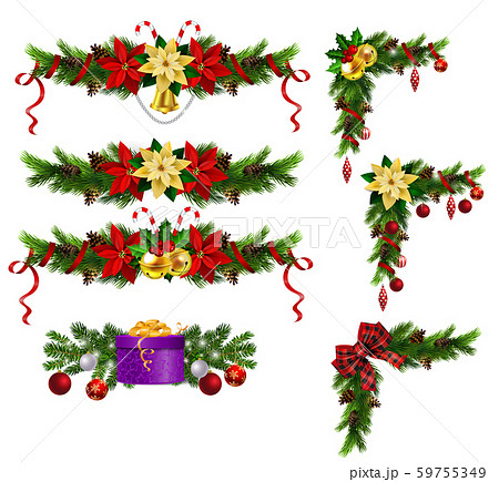 Christmas decorations with fir tree golden jingle bells Christmas decorations with fir tree golden jingle bells 59755349