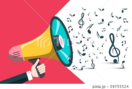 Vector Music Background with Notes and Hand Vector Music Background with Notes and Hand 59755524
