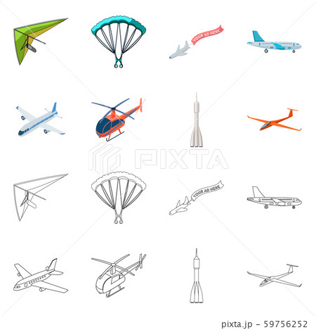 Isolated object of transport and object sign. Collection of transport and gliding stock symbol for Isolated object of transport and object sign. Collection of transport and gliding stock symbol for 59756252