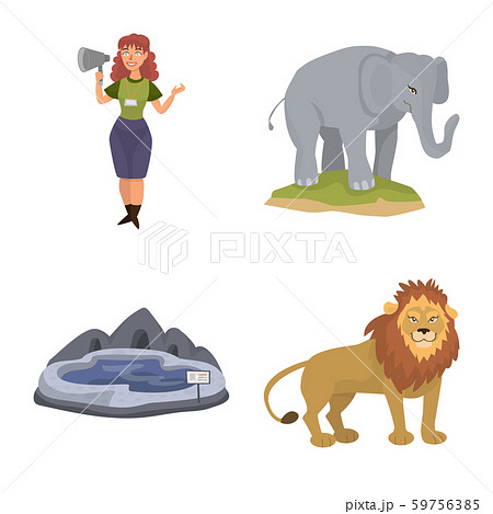 Vector illustration of zoo and park icon. Set of zoo and animal vector icon for stock. Vector illustration of zoo and park icon. Set of zoo and animal vector icon for stock. 59756385