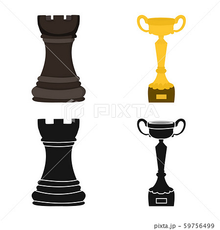 Vector design of checkmate and thin icon. Set of checkmate and target stock vector illustration. 59756499