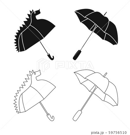 Vector illustration of protection and closed logo. Collection of protection and rainy vector icon 59756510